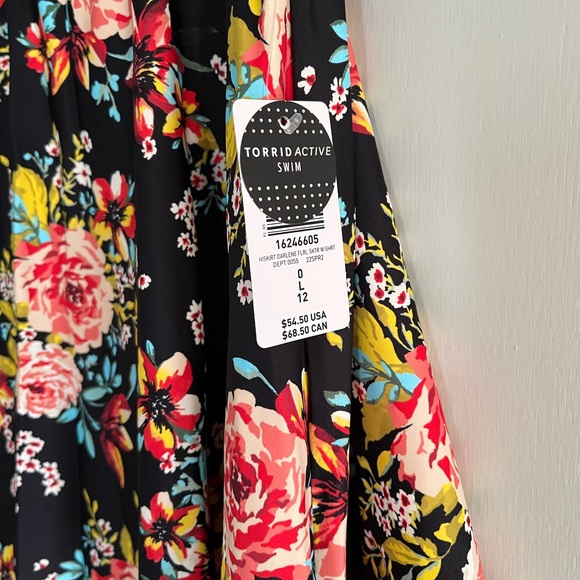 NWT Torrid High Rise Floral Swim Skirt - Picture 3 of 7